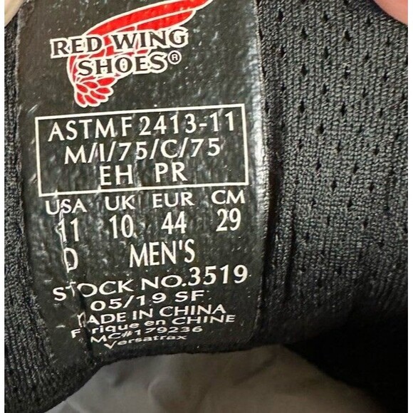 RED WING TRADESMAN 3519 SAFETY TOE LEATHER WORK BOOTS MENS SIZE 11D - Picture 7 of 7
